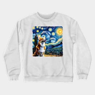 Starry Pembroke Dog Portrait - Pet Portrait Crewneck Sweatshirt